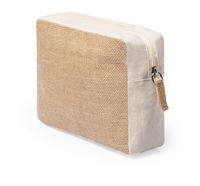 TROUSSE PER COSMETICI IN COTONE E JUTA